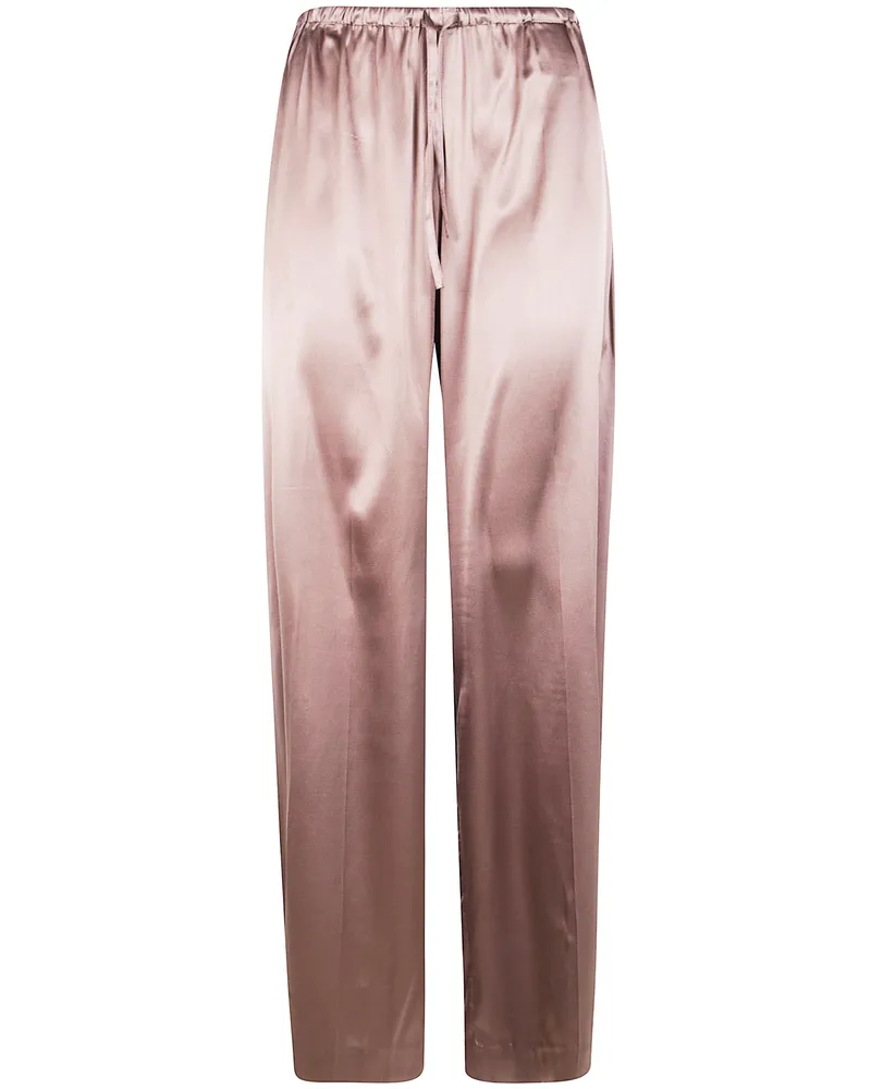 Dries van Noten Puvis Bis Long 2033 Satin Trousers Brown