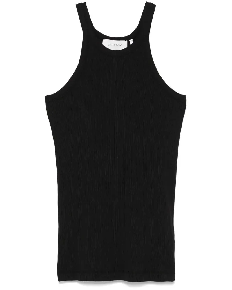 Max Mara Nastie Silk Cotton Tank Top Black