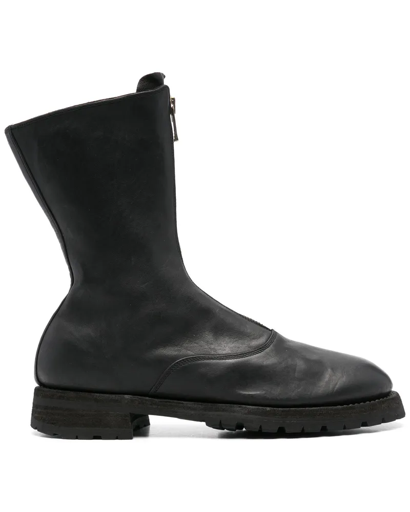 GUIDI Front Zip Army Boots By Guidi Black