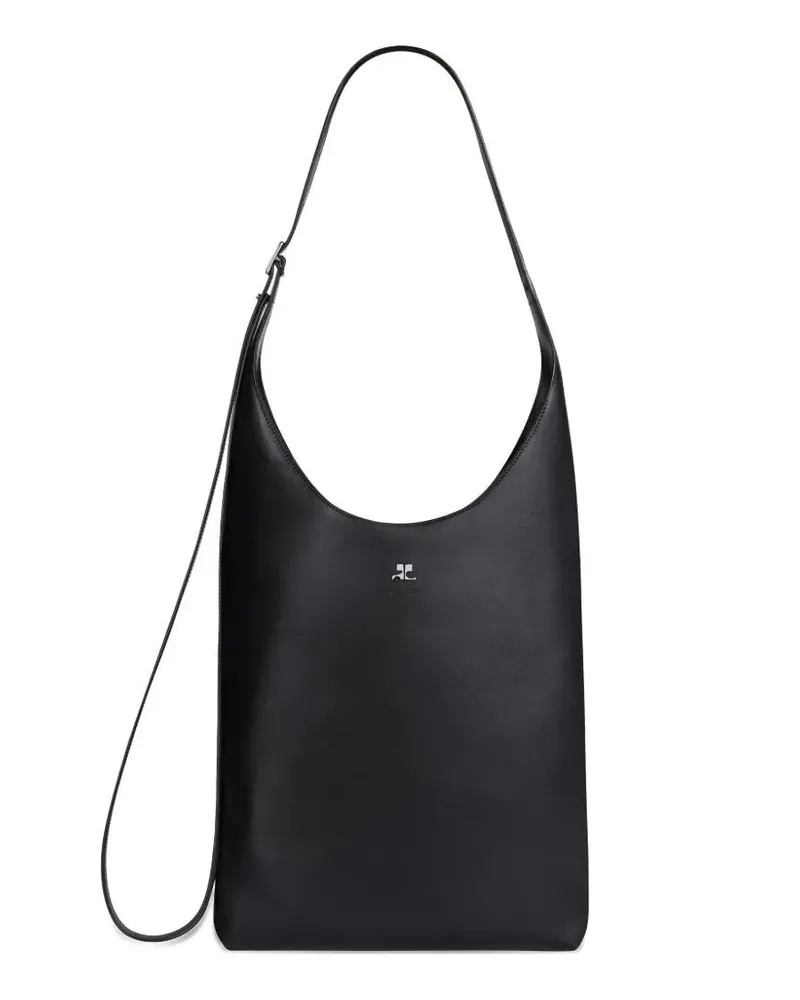 Courrèges Large "Melt" Leather Tote Bag Black