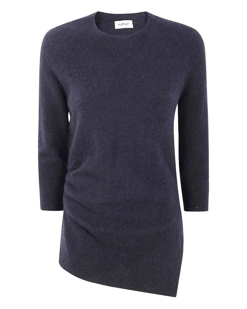MRZ Asymmetric Round Neck Sweater Black