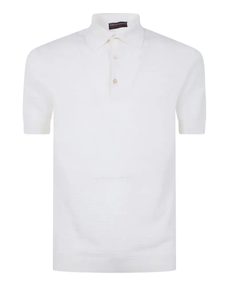 Filippo de Laurentiis Short Sleeves Polo Shirt White