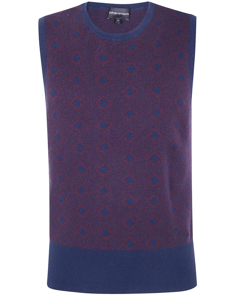 Emporio Armani Sweater Vest V Neck "Rumble Total Eclipse Black