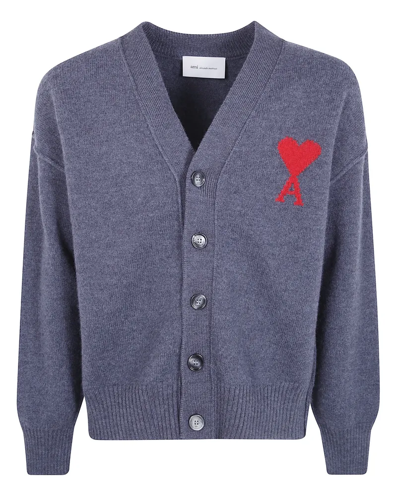 AMI Paris Sweater V Neck "Quota Ami De Coeur Blue