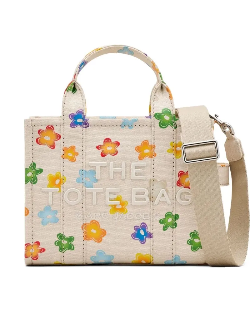 Marc Jacobs The Small Tote Wild Daisy Canvas Bag White