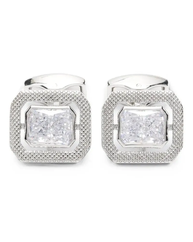 Tateossian Cufflinks Diamond Pattern Frame Metallic