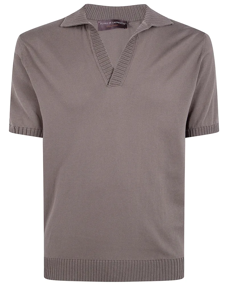 Filippo de Laurentiis Short Sleeves "Skipper" Polo Shirt Gray