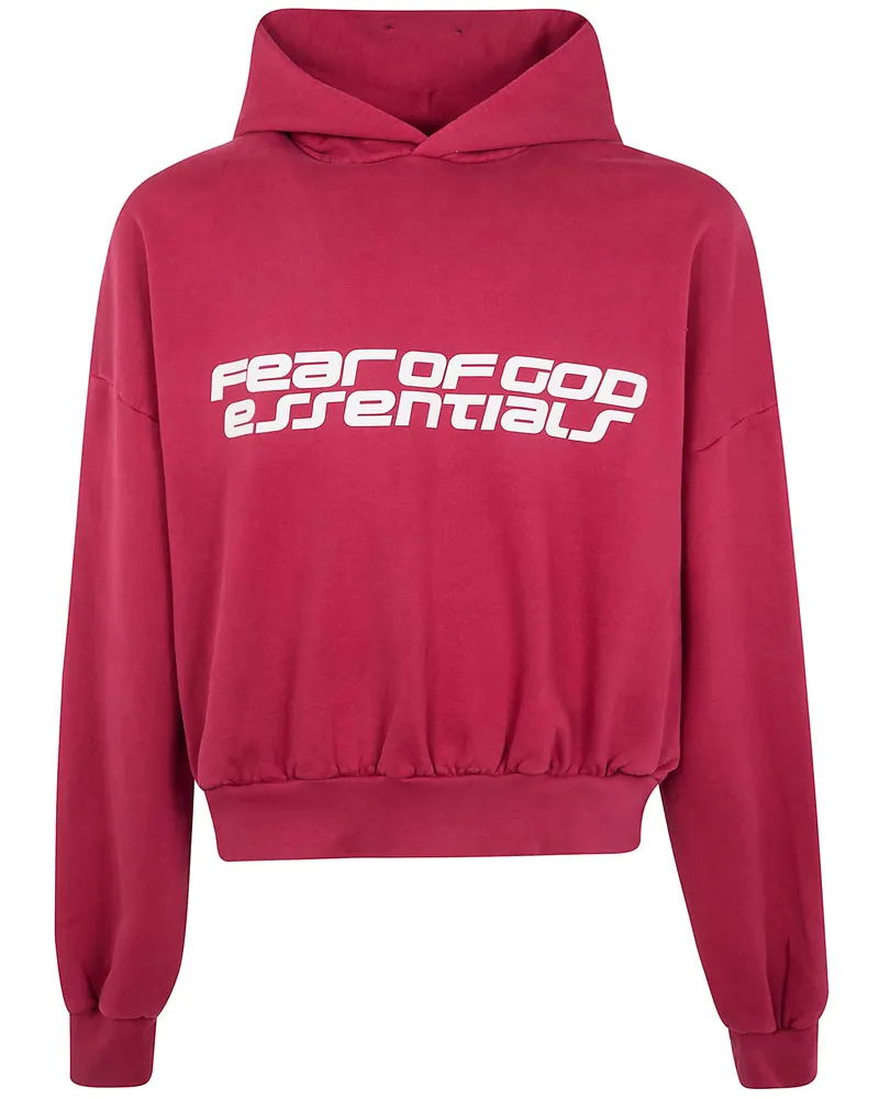 Fear of God Cropped Relaxed" Hoodie Red