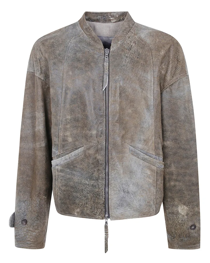 Ziggy Chen Bomber Jacket "Leather Bomber Jacket Green