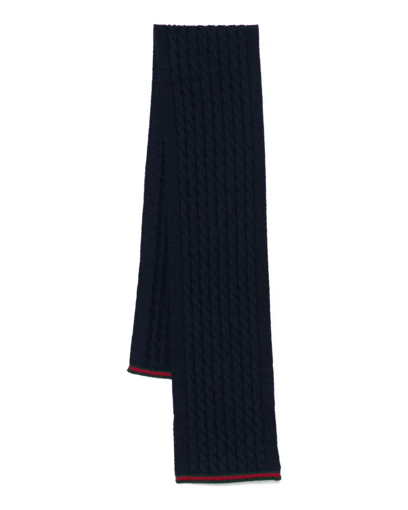 Gucci Junior Long Tresy Tricot Scarf Blue