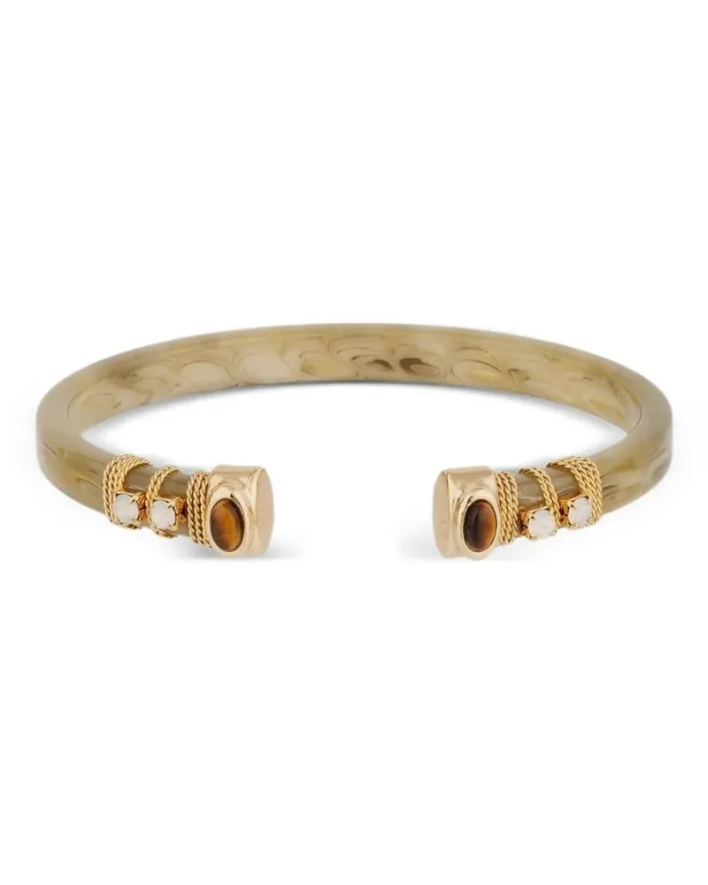 Gas Bijoux Sarina Bis Strass" Gold Plated And Acetate Bracelet Metallic