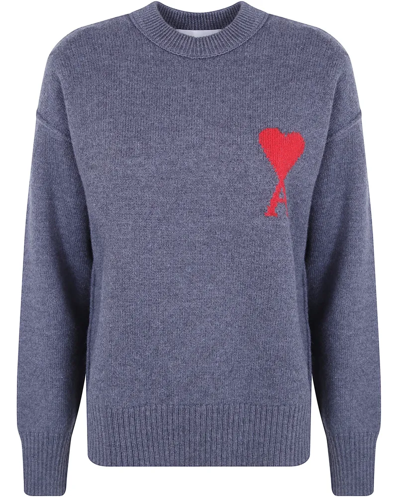 AMI Paris Sweatshirt Crewneck "Quota Ami De Coeur Gray