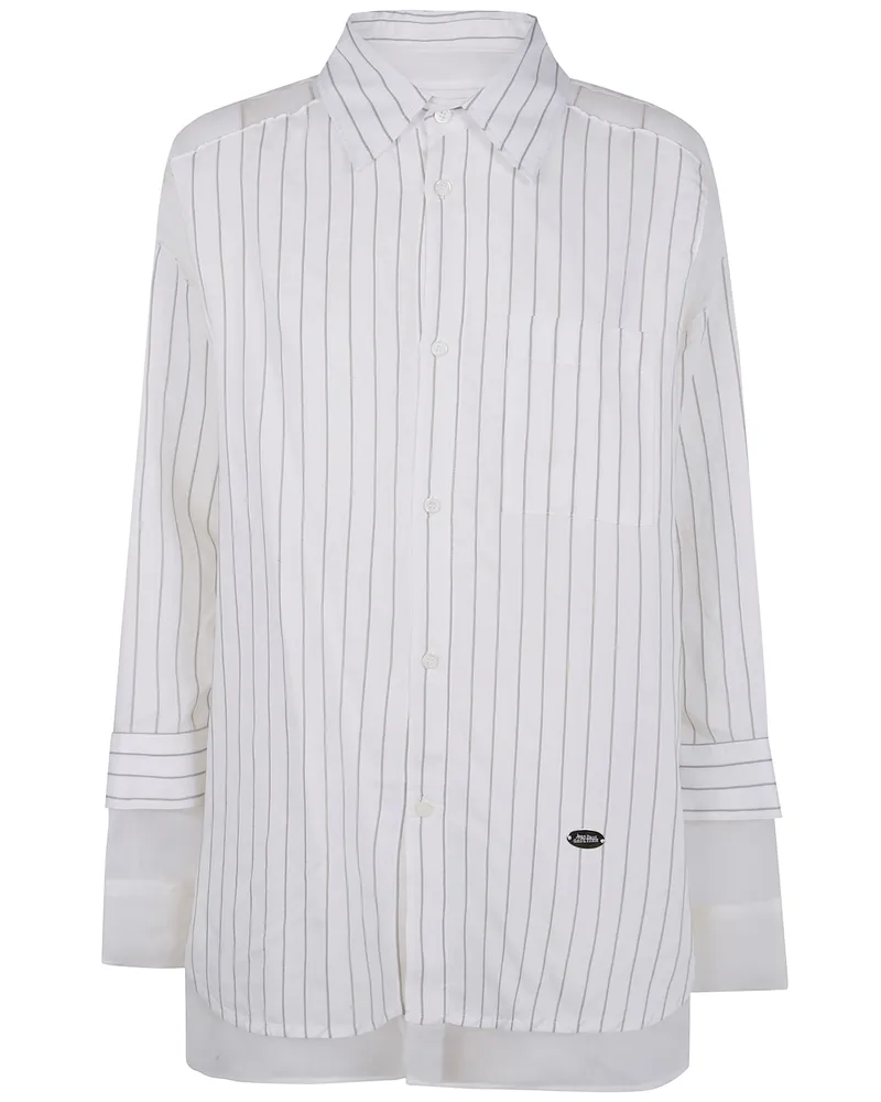Jean Paul Gaultier Pinstripe Petit Grand Shirt White