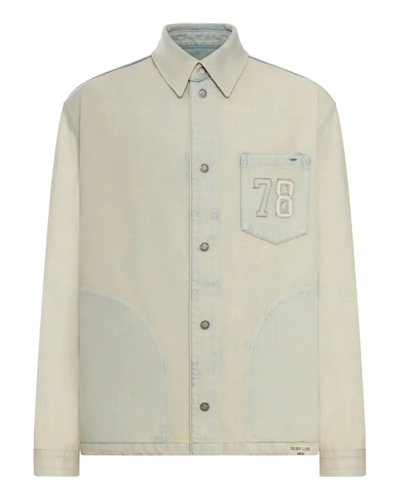 Golden Goose Journey M`S Denim Work Jacket Peter Bleach Laguna Wash Beige