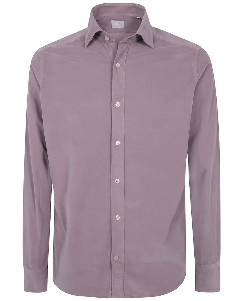 Tintoria Mattei Shirt Small Rib Velvet Shirt Pink