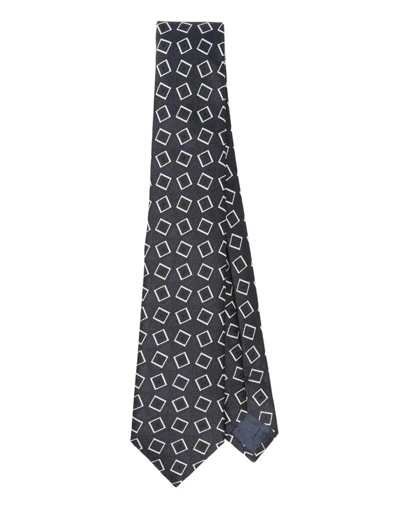 Emporio Armani Squared Mix Tie Blue
