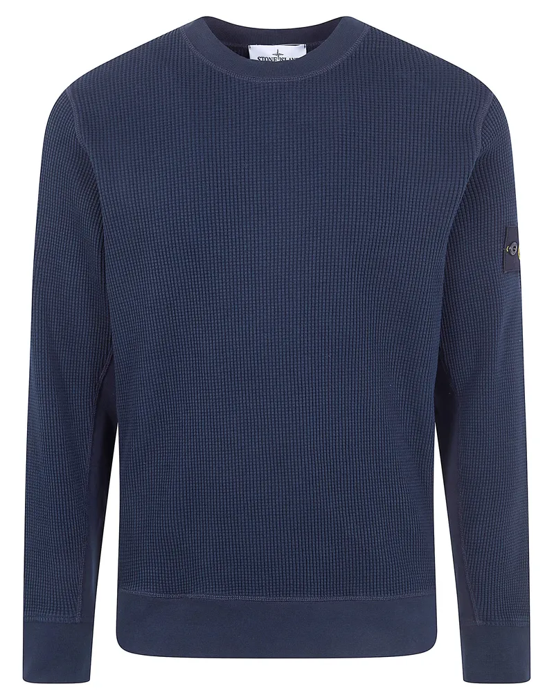 Stone Island Round Neck Sweatshirt Blue