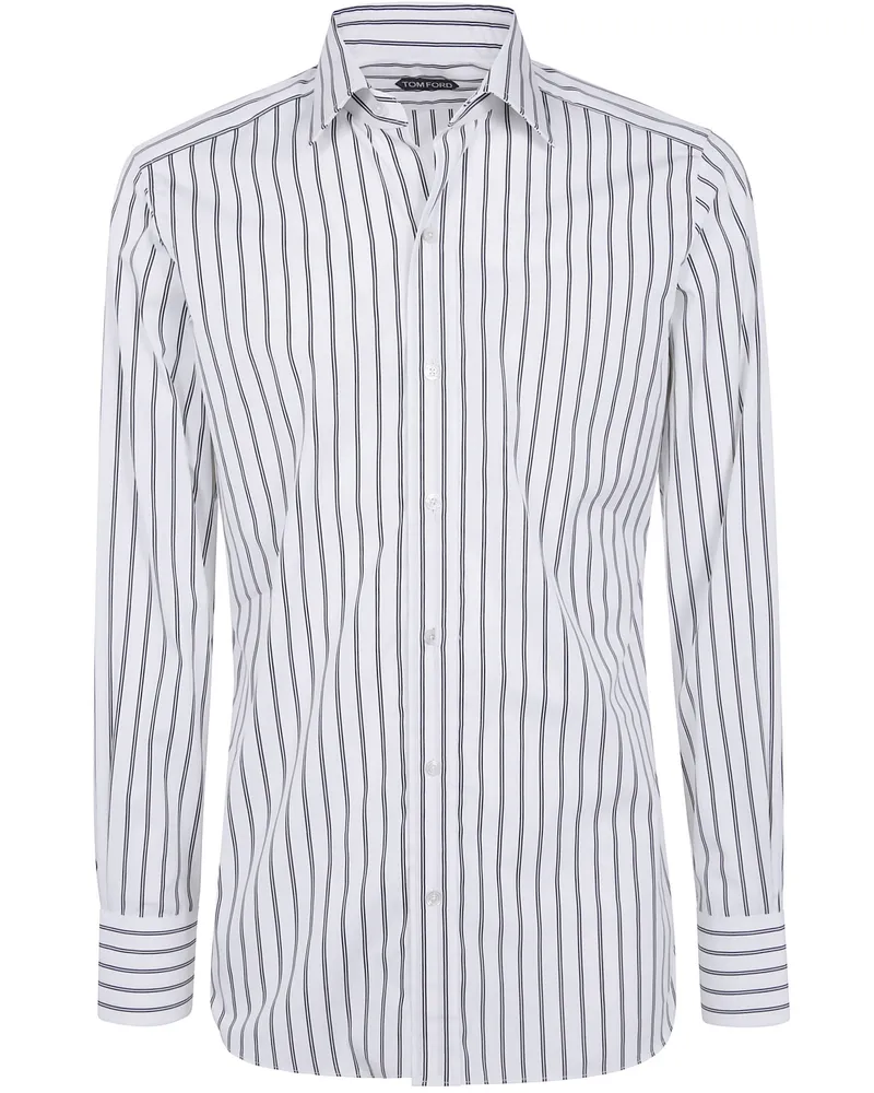 Tom Ford Shirt Slim Fit "Popeline Stripe White