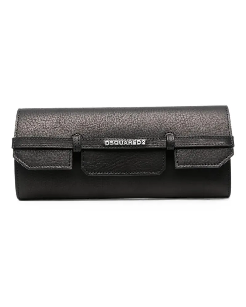 Dsquared2 Clutch Bag Vacchetta Logo Black