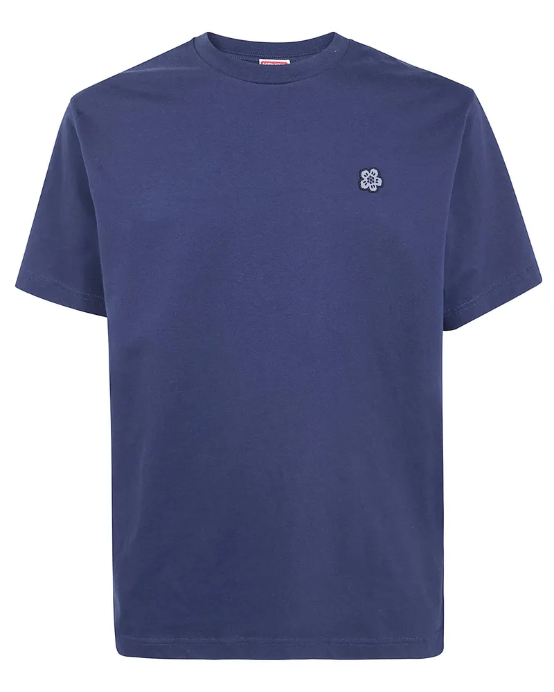 Kenzo Gots Boke Flower Embroidered Classic T-Shirt Blue