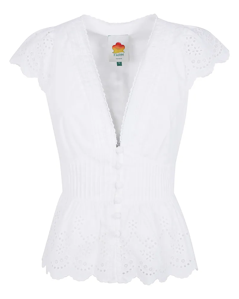 FARM Rio Shirt White Embroidery Blouse White