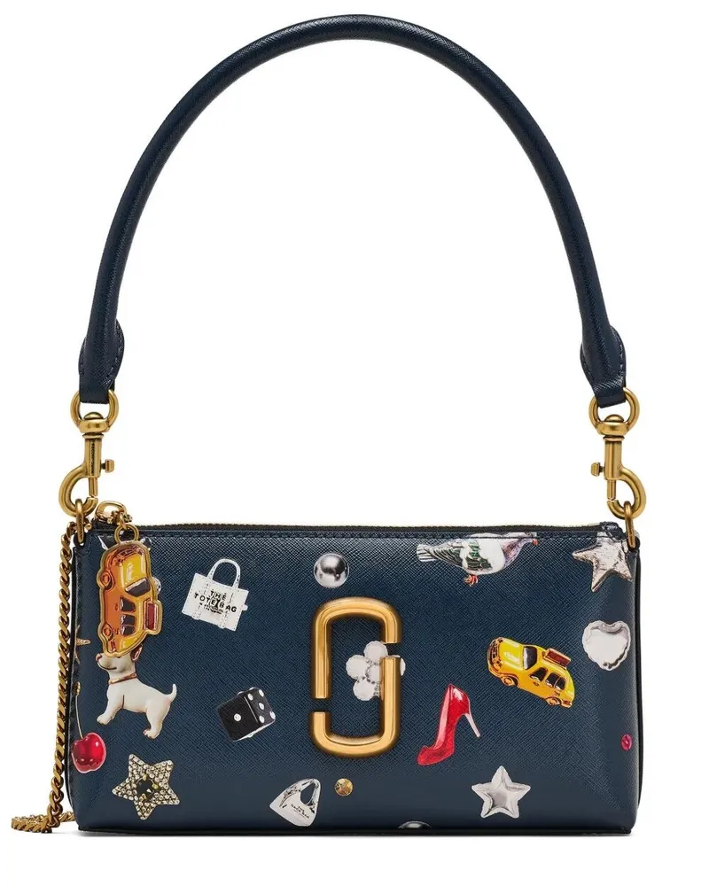Marc Jacobs The Pochette" Trinket Printed Snapshot Slg Shoulder Bag Blue
