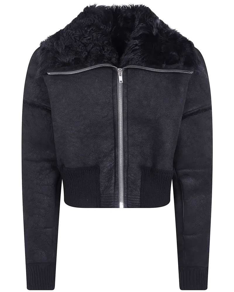 Rick Owens Jacket Cropped Suede "Flight Black