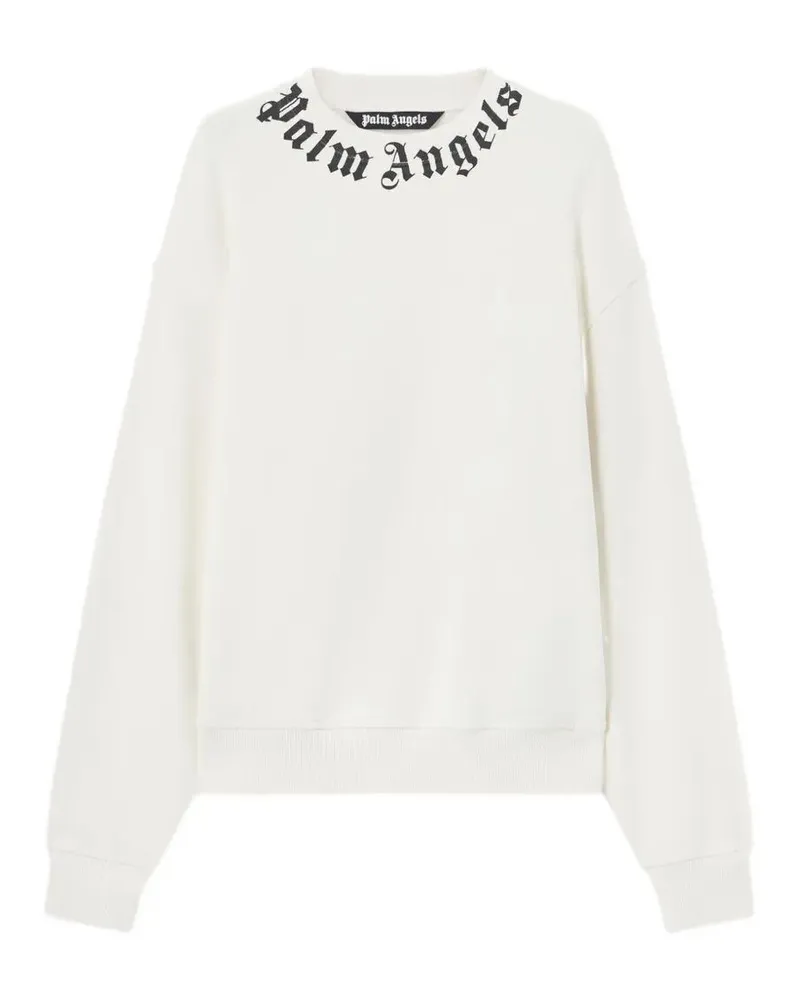 Palm Angels Neck Logo Regular Crew White