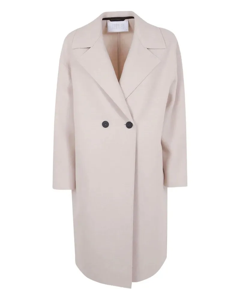 Harris Wharf London Women Dropped Shoulder Double Breasted Coat Presse Beige