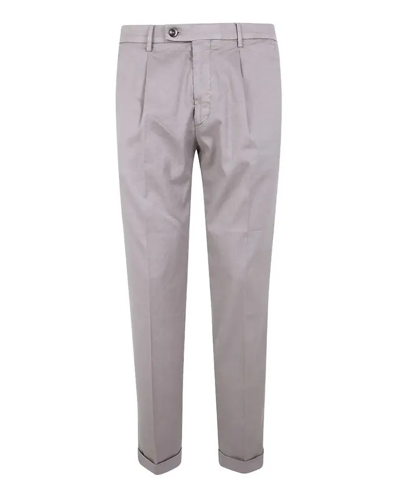 MICHAEL COAL Linen Classic Trousers Gray