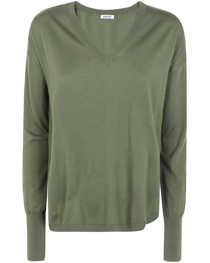 ASPESI Sweater V Neck "3259.V108 01393 Green