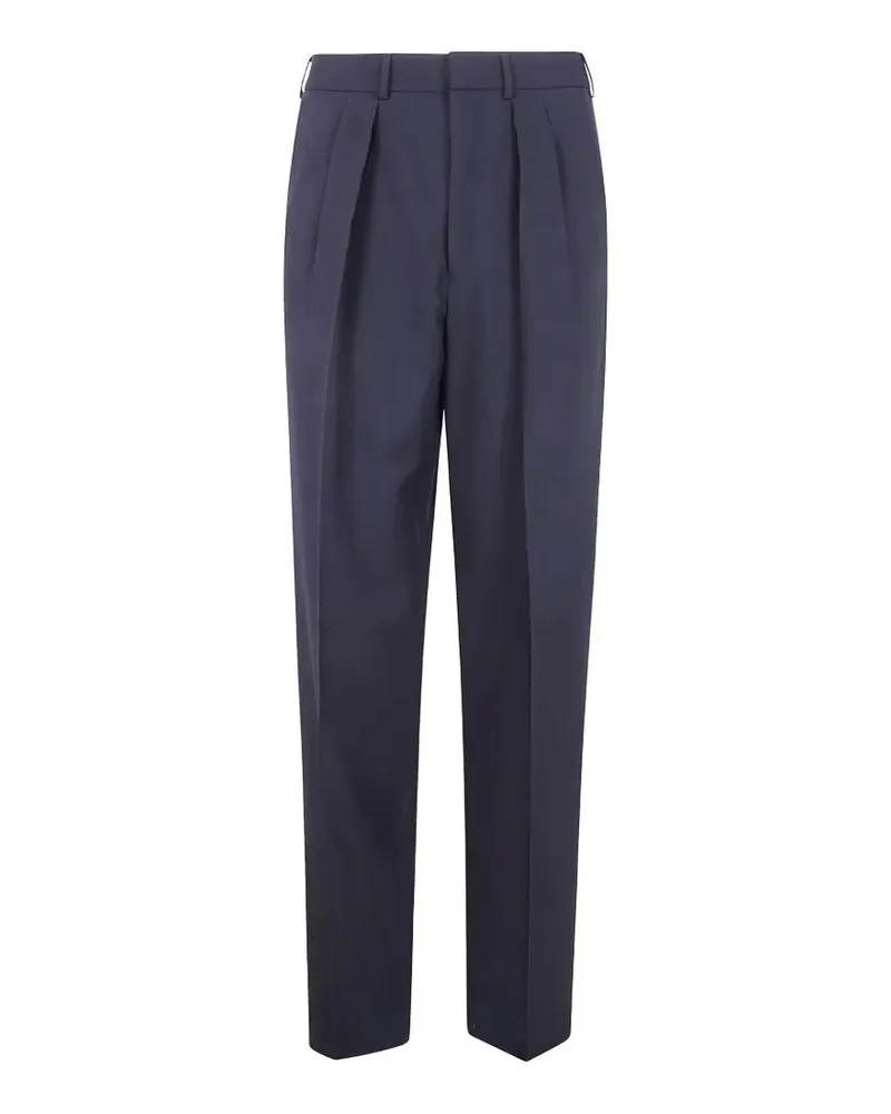 Tom Ford Wool Cashmere Silk Reps Double Pleat Pants Black