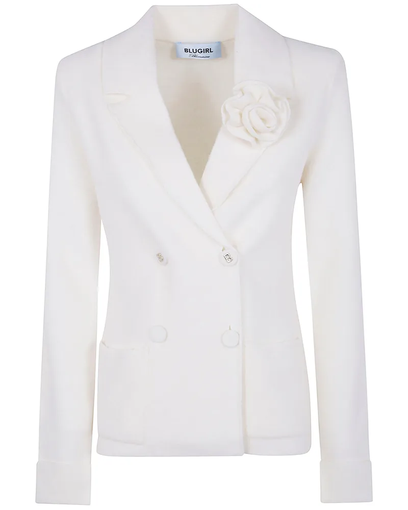 Blumarine Knit Slim Fit Jacket White
