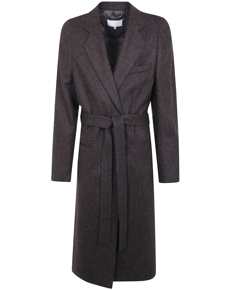 Maison Margiela Coat Herringbone "Wrapped Coat Brown