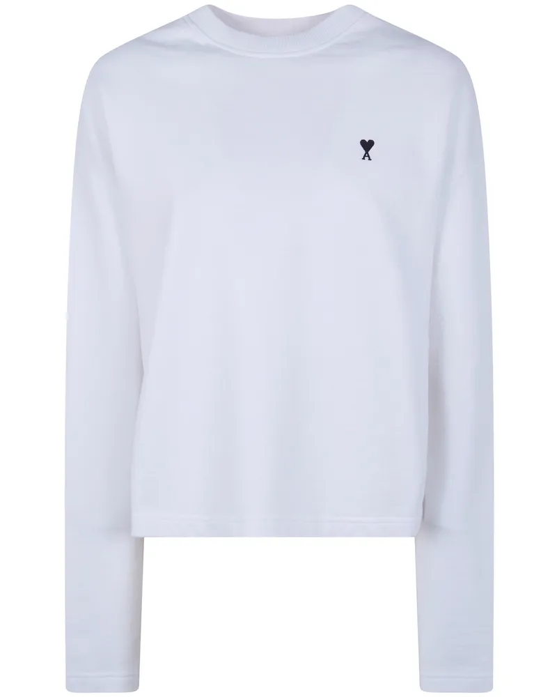 AMI Paris Contrasted "Ami De Coeur" Sweatshirt White