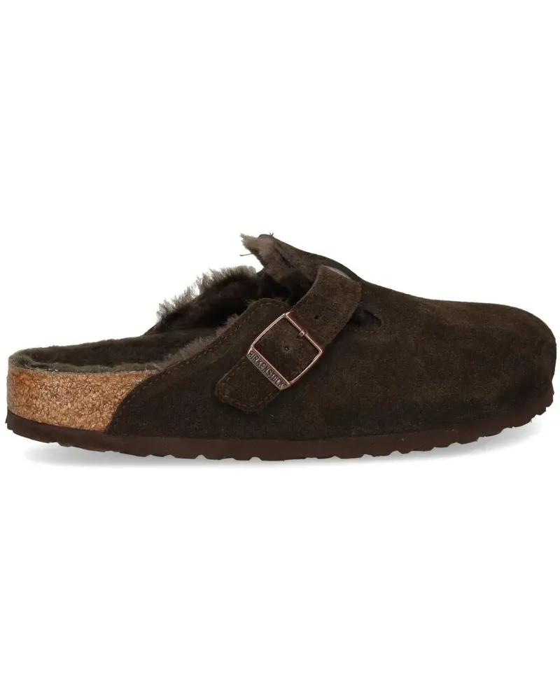 Birkenstock Shearling Sandals "Boston Brown