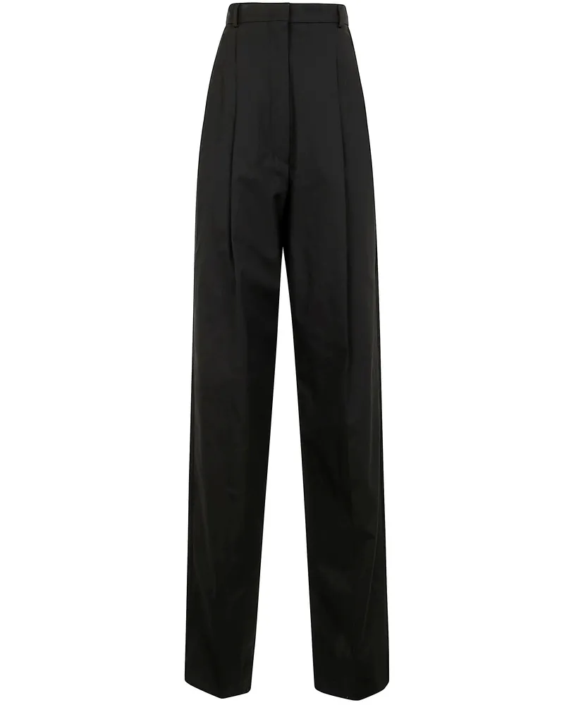 Max Mara Leone Pences Cotton Trousers Black