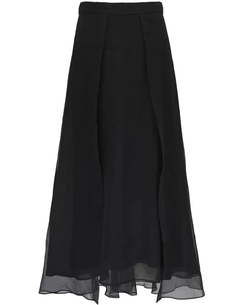 Brunello Cucinelli Long Flared Skirt Black