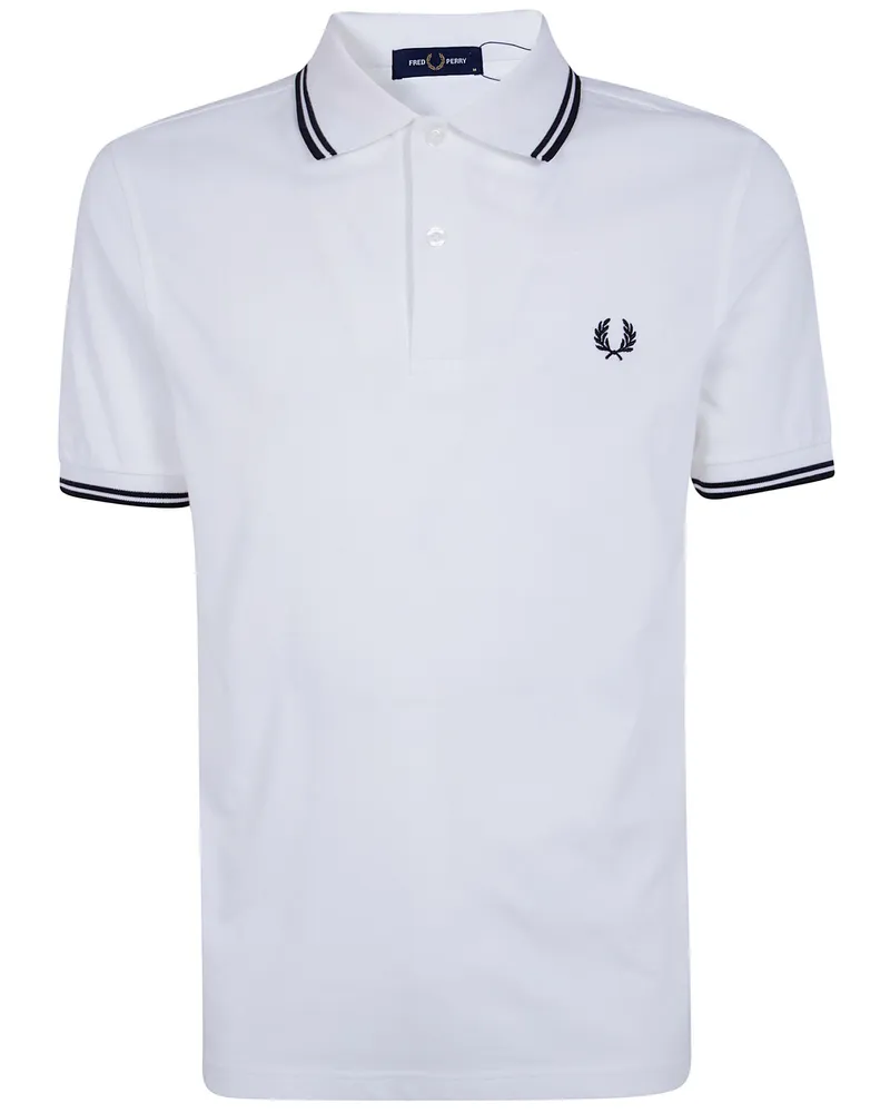 Fred Perry Fred Perry" Twin Tipped Fred Perry Polo Shirt White
