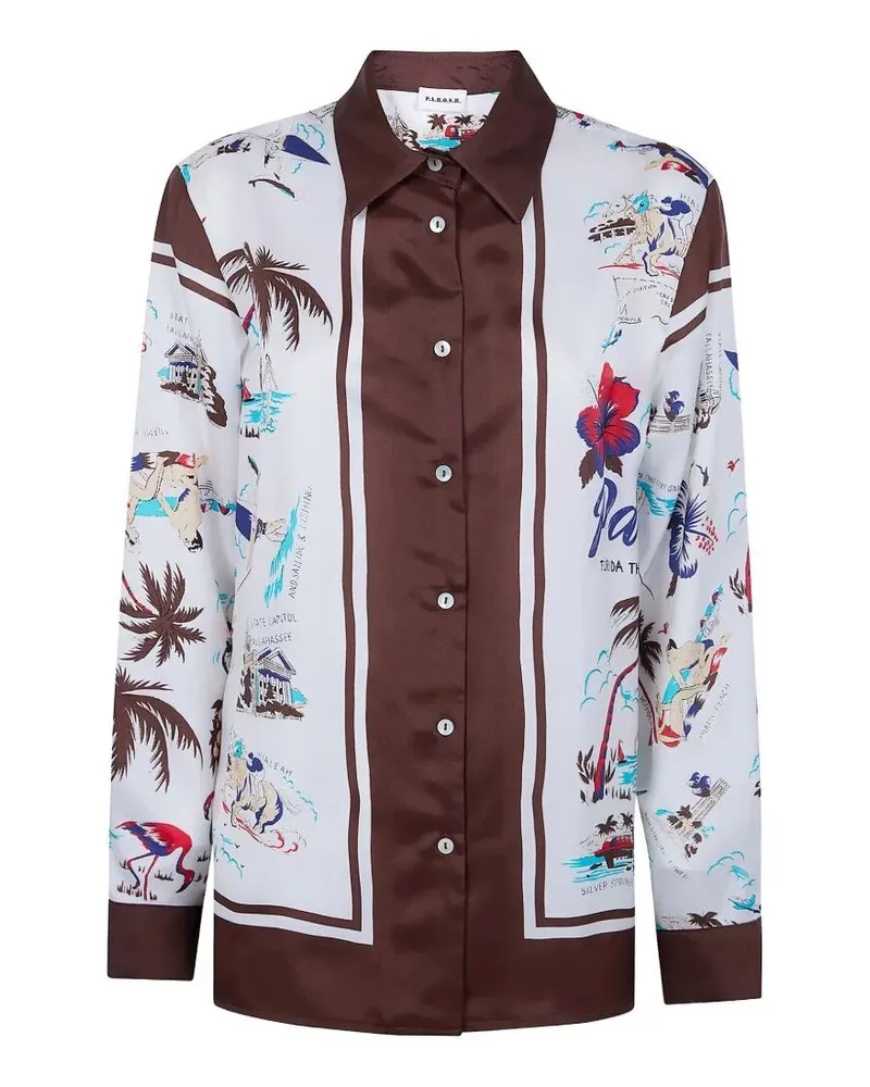 P.A.R.O.S.H. P. A.R. O.S. H. "Scard" Foulard Print Shirt Brown