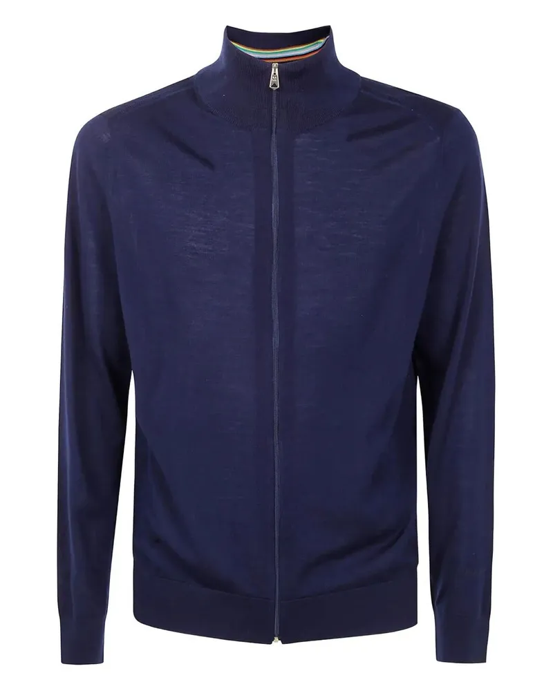 Paul Smith Mens Cardigan Zip Thru Blue