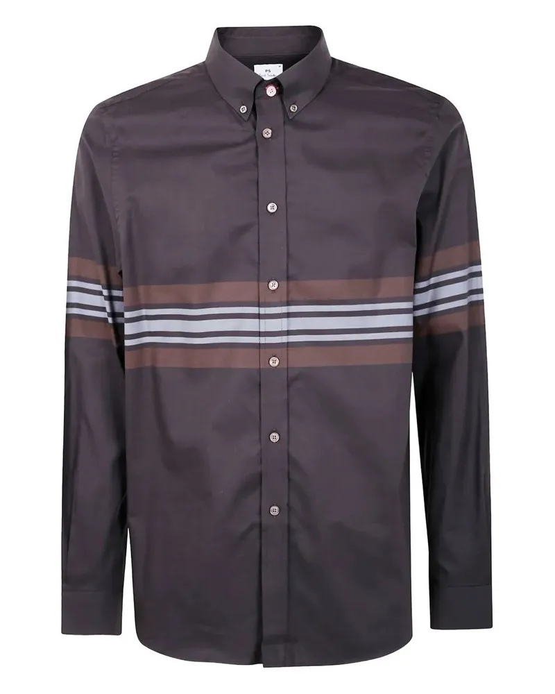 Paul Smith Mens Ls Regular Fit Shirt Bd Col Black