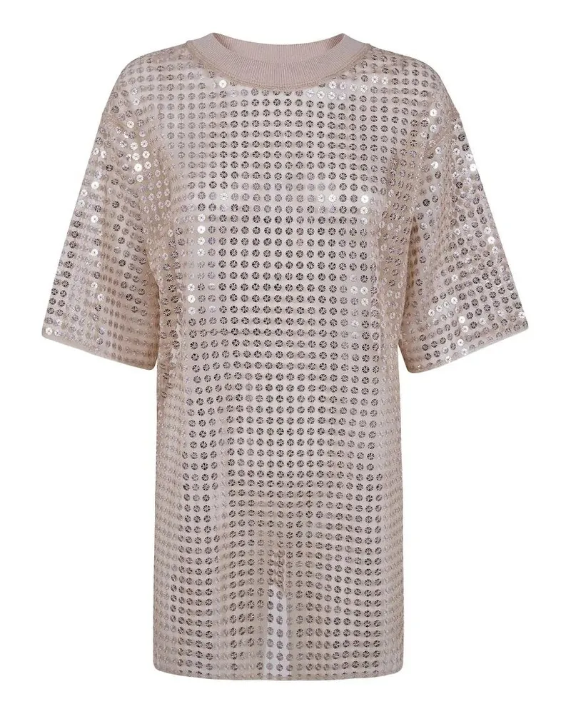 Fabiana Filippi Campagna" Sequins Tshirt Blouse Brown