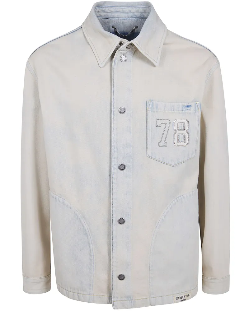 Golden Goose Journey M`S Denim Work Jacket Peter Bleach Laguna Wash Beige