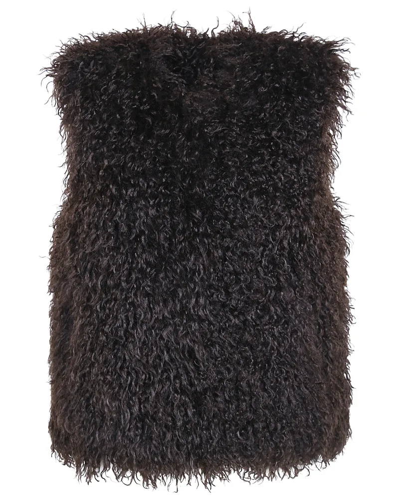 Michael Kors Vest Faux Fur "Faux Fur Vest Brown