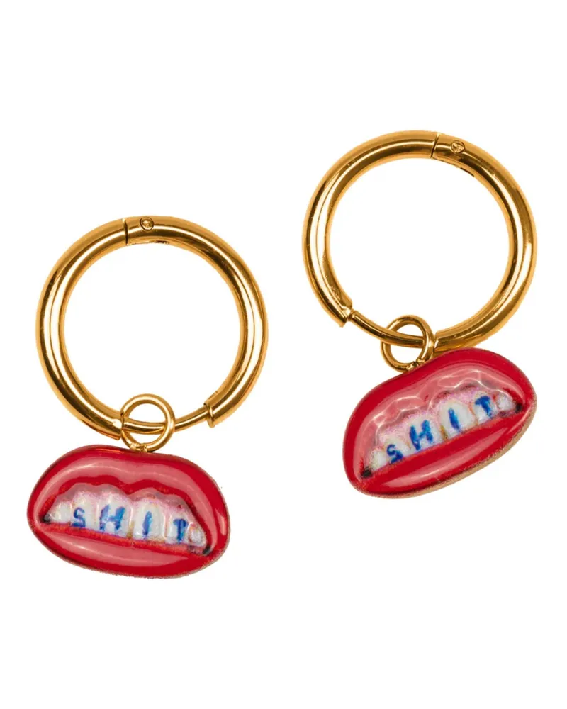 Seletti Toiletpaper Shit" Pendant Earrings Stainless Steel Mm 14 Multi