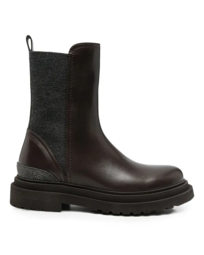 Brunello Cucinelli Ankle Boots Leather Dark Brown Brown