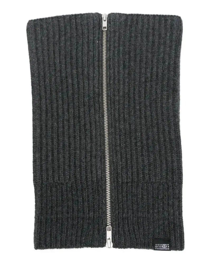 Maison Margiela Scarf High Zip Collar Gray