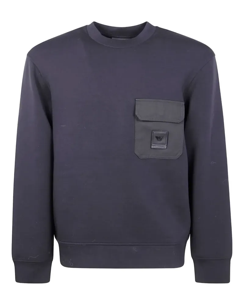 Emporio Armani Round Neck With Pocket Sweatshirt Black