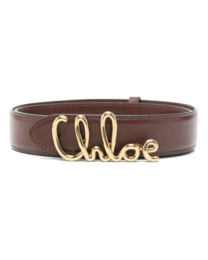 Chloé Chloe Iconic" Leather Belt Brown
